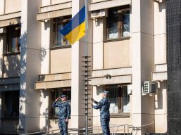 З нагоди Дня Європи 9 травня в Одесі урочисто підняли Державний прапор України та прапор Європейського Союзу